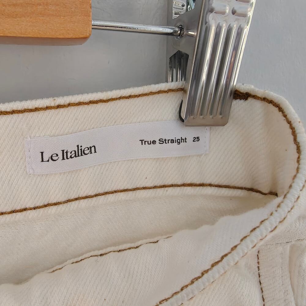 FRAME Le Italien True Straight Jeans 25 Blanc White Rigid Denim Made in Italy - Picture 4 of 8